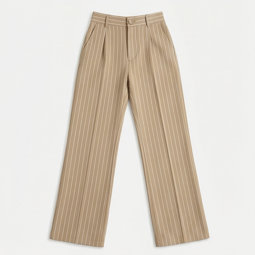 Solène™ High-Waisted Striped Wide-Leg Trousers for Effortless Polish
