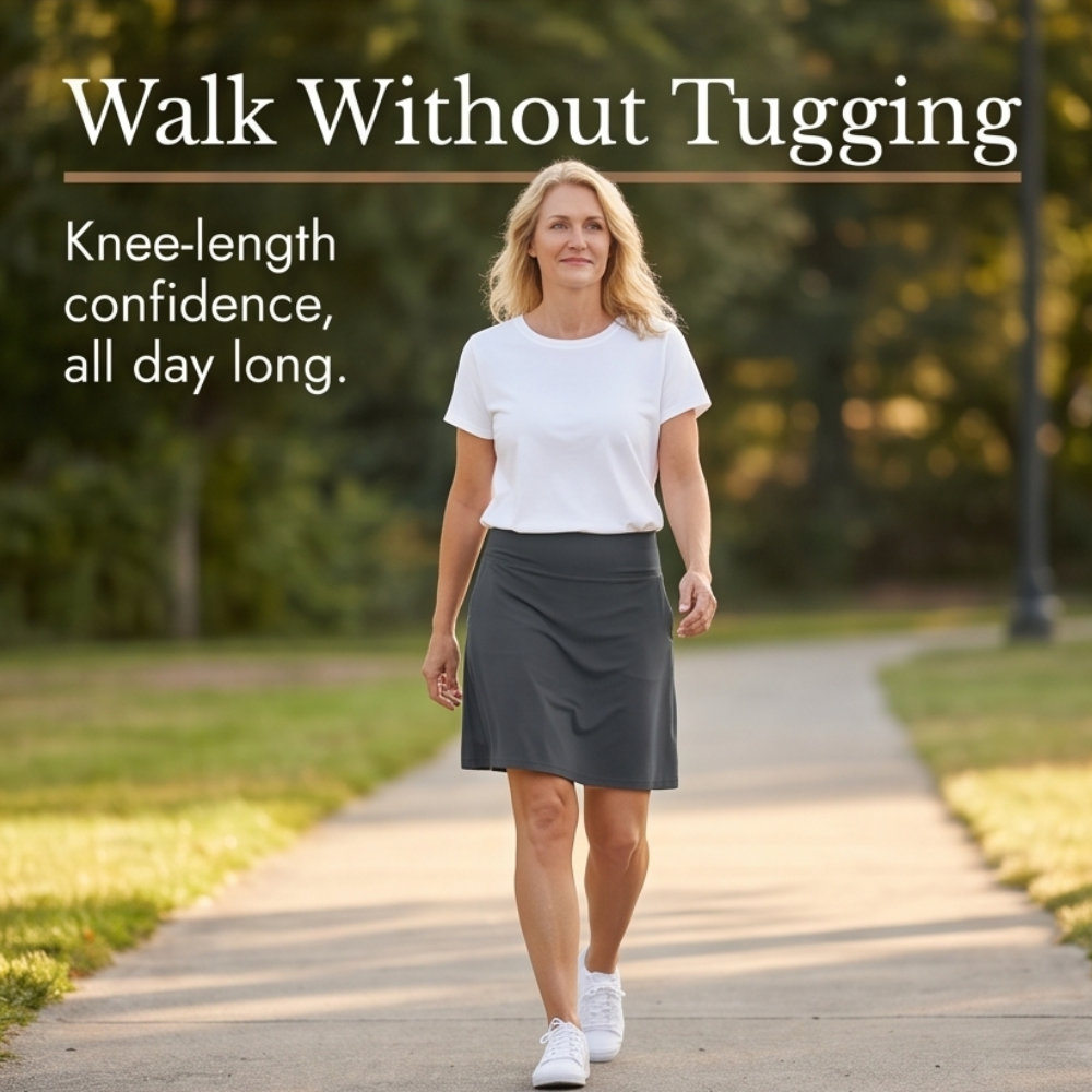 Moteepi™ – Knee-Length Skort with Built-In Shorts