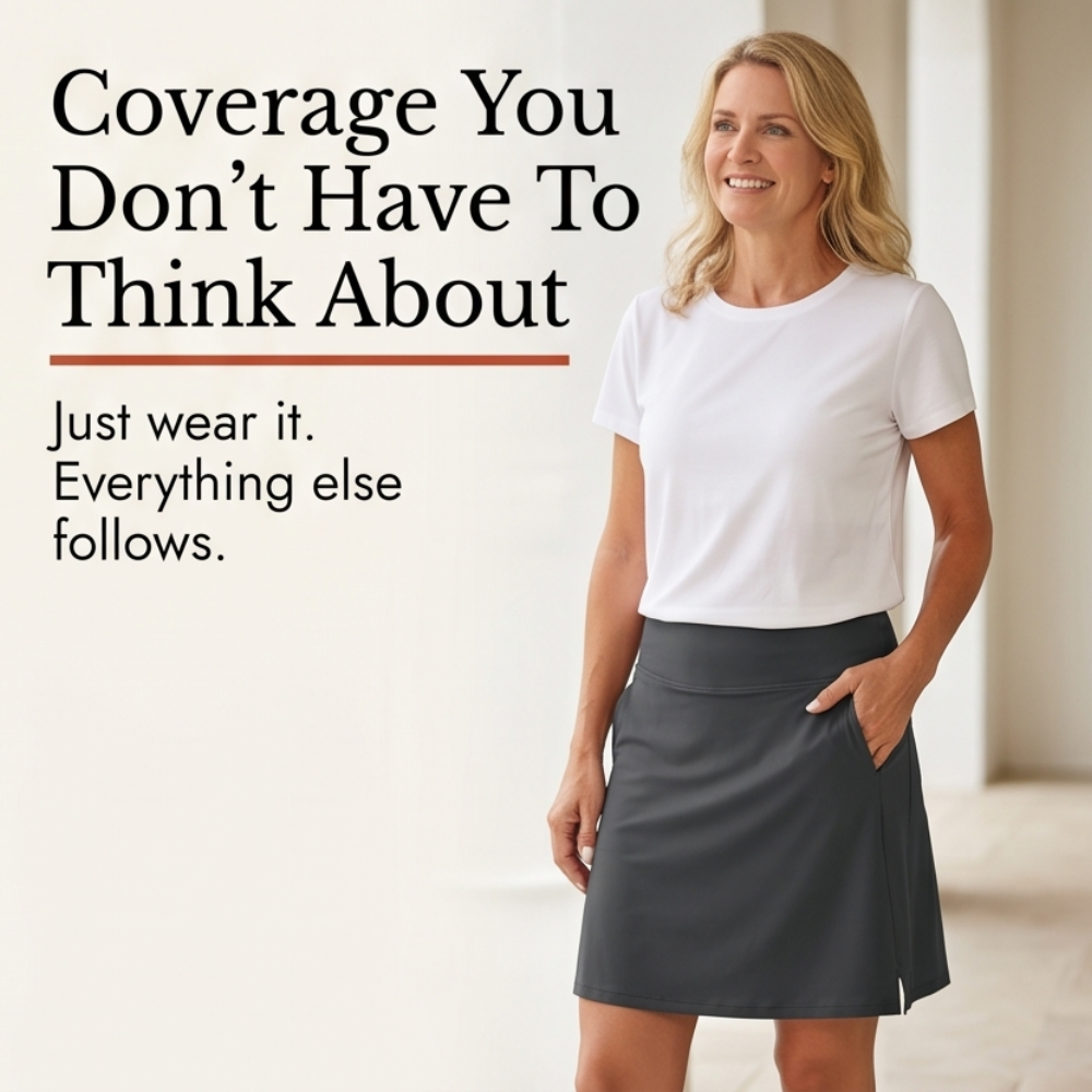 Moteepi™ – Knee-Length Skort with Built-In Shorts
