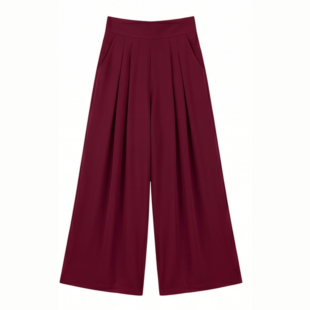 Curvella™ – Flowy Pleated Palazzo Pants for Curvy Comfort