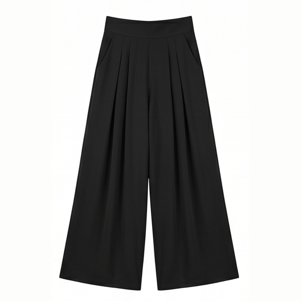 Curvella™ – Flowy Pleated Palazzo Pants for Curvy Comfort