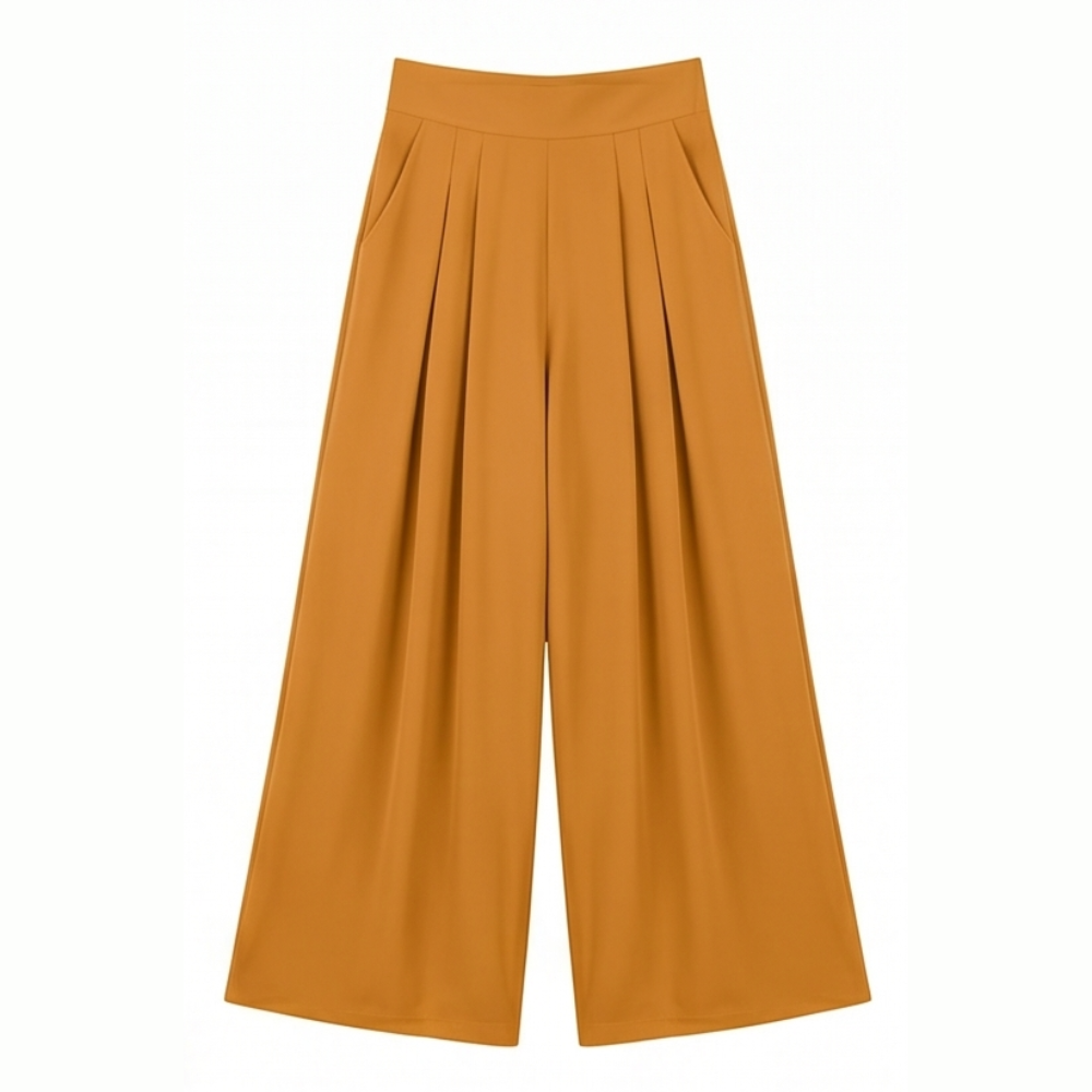 Curvella™ – Flowy Pleated Palazzo Pants for Curvy Comfort