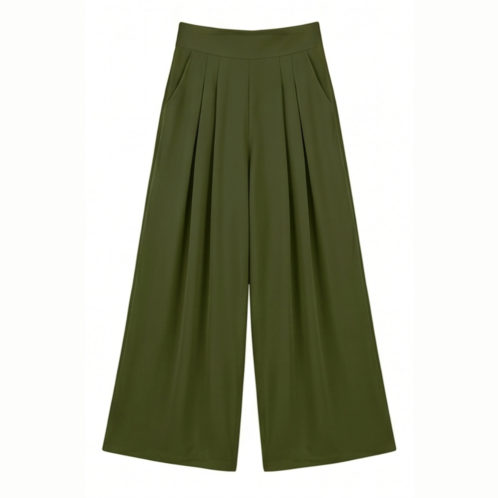 Curvella™ – Flowy Pleated Palazzo Pants for Curvy Comfort