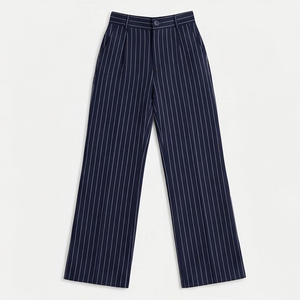 Solène™ High-Waisted Striped Wide-Leg Trousers for Effortless Polish