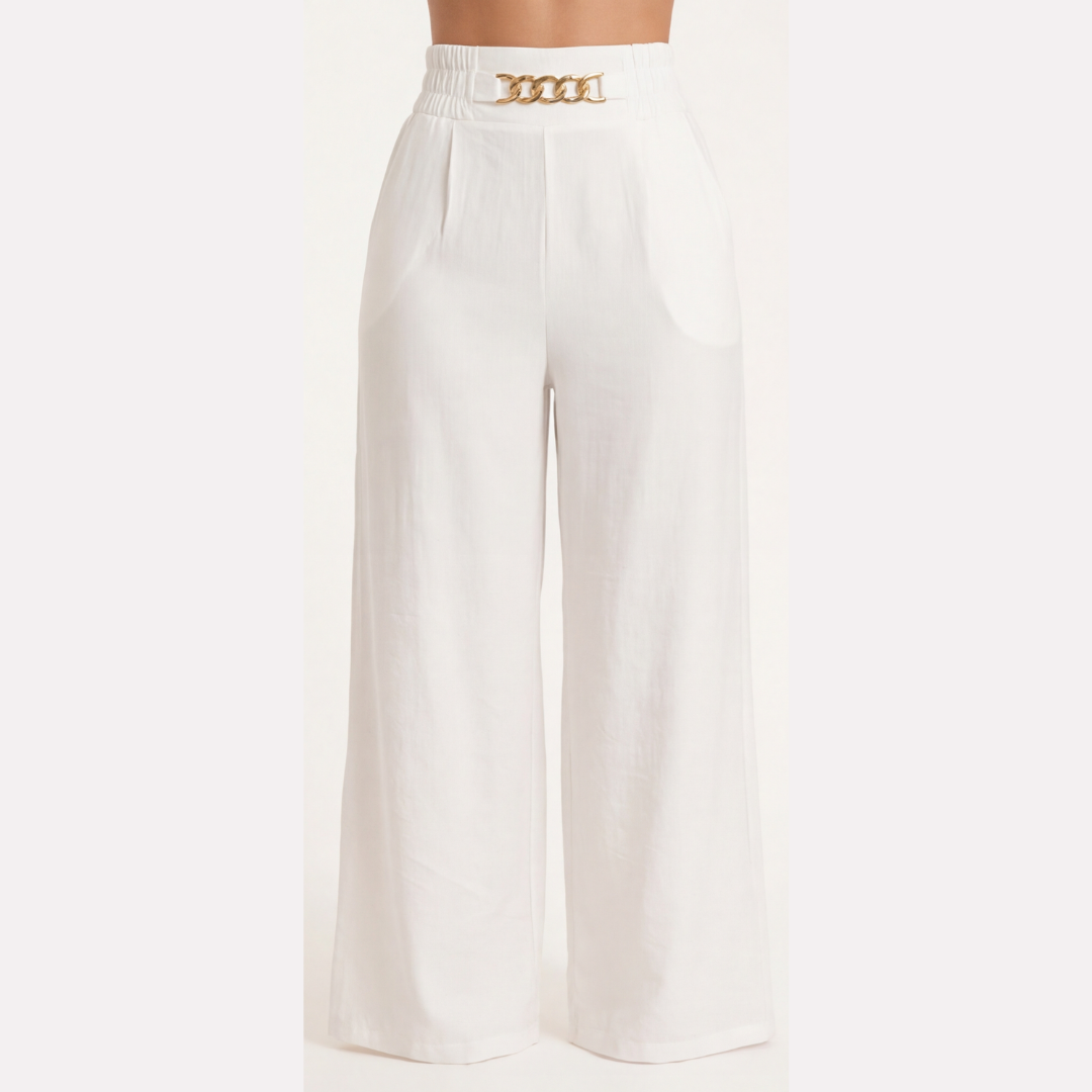 Florenza™ – Gold Accent Wide Leg Trousers