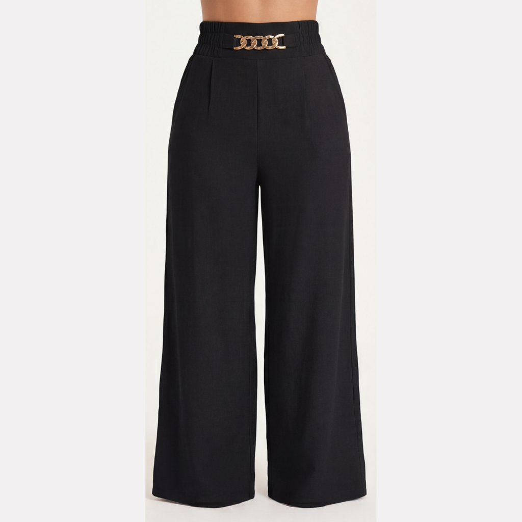 Florenza™ – Gold Accent Wide Leg Trousers