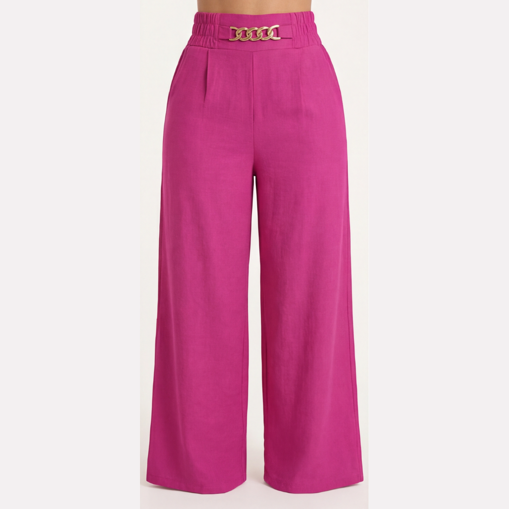 Florenza™ – Gold Accent Wide Leg Trousers