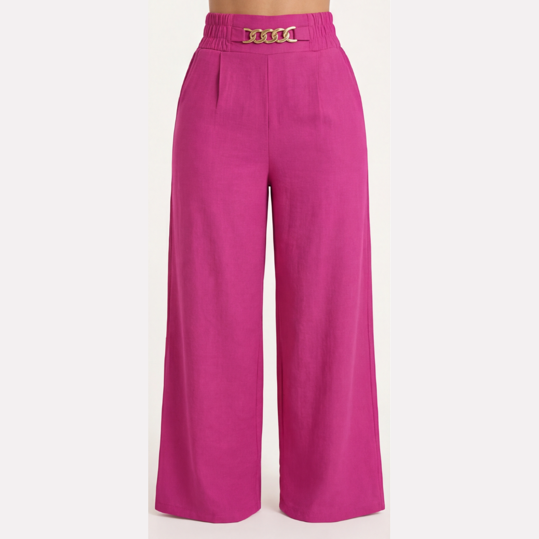 Florenza™ – Gold Accent Wide Leg Trousers