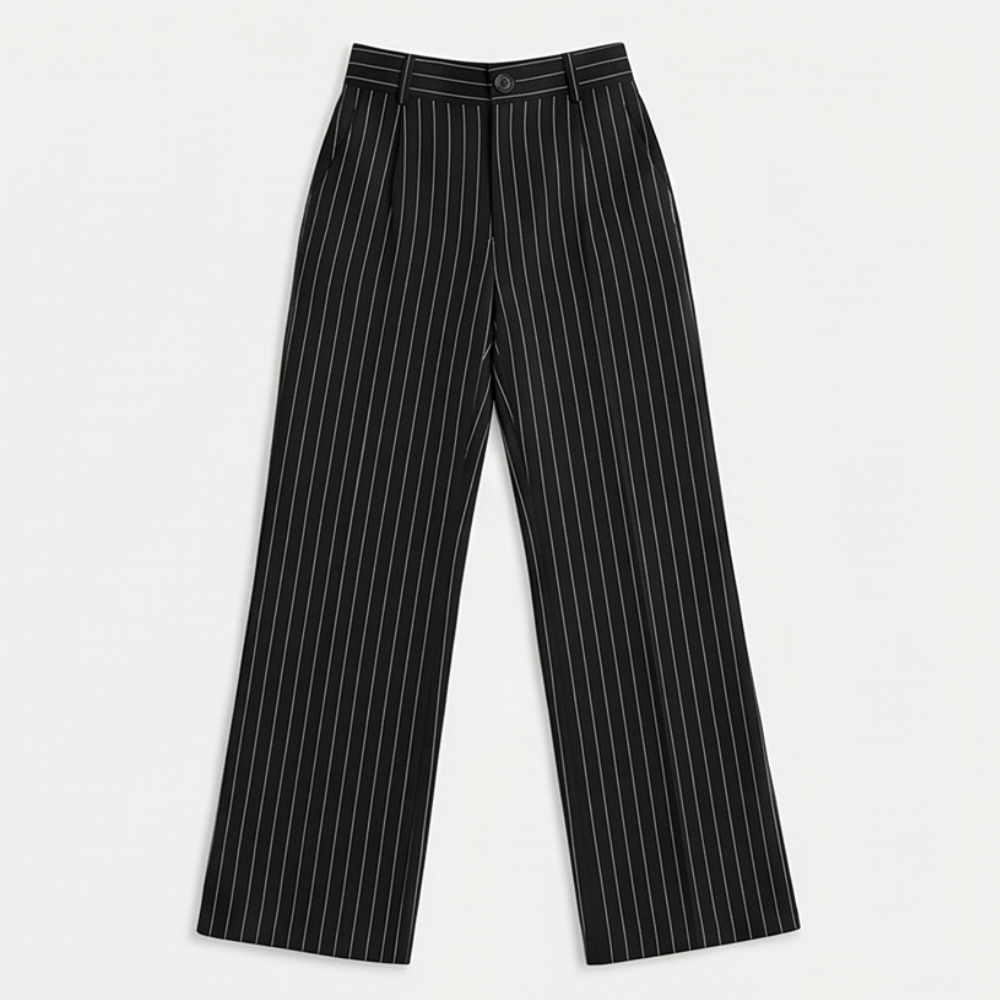 Solène™ High-Waisted Striped Wide-Leg Trousers for Effortless Polish