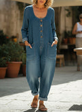 CLEARANCE SALE🔥 Women's Casual Cotton Long sleeves and Denim Jumpsuit