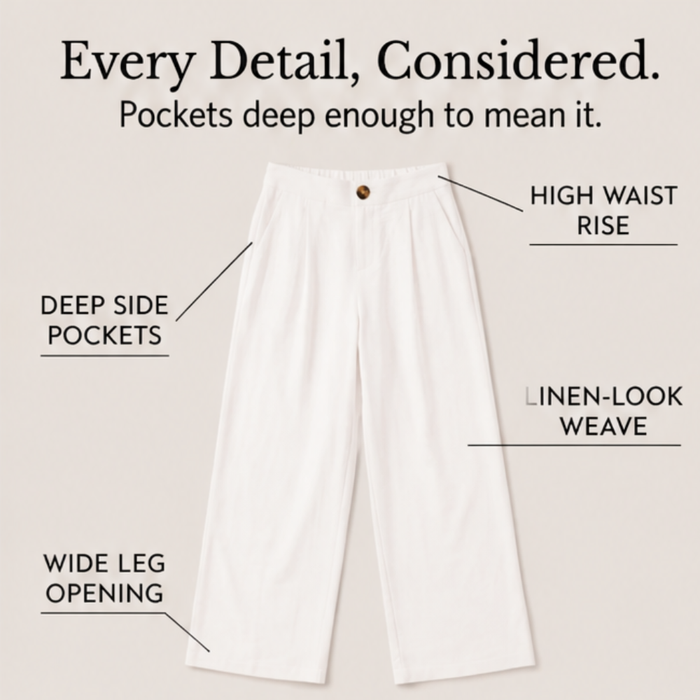 Lunavia™ – High-Waist Wide-Leg Drape Trousers