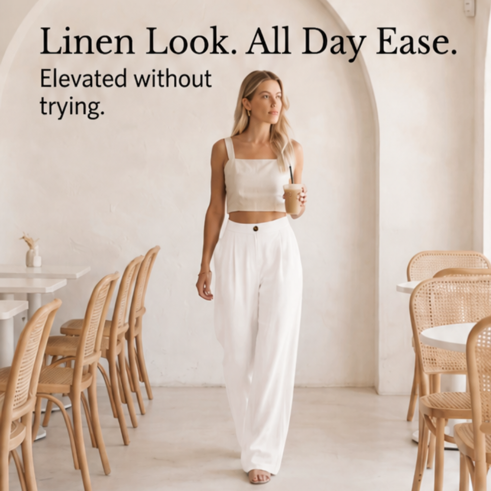 Lunavia™ – High-Waist Wide-Leg Drape Trousers