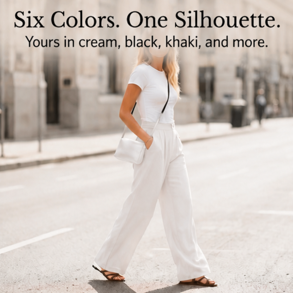 Lunavia™ – High-Waist Wide-Leg Drape Trousers