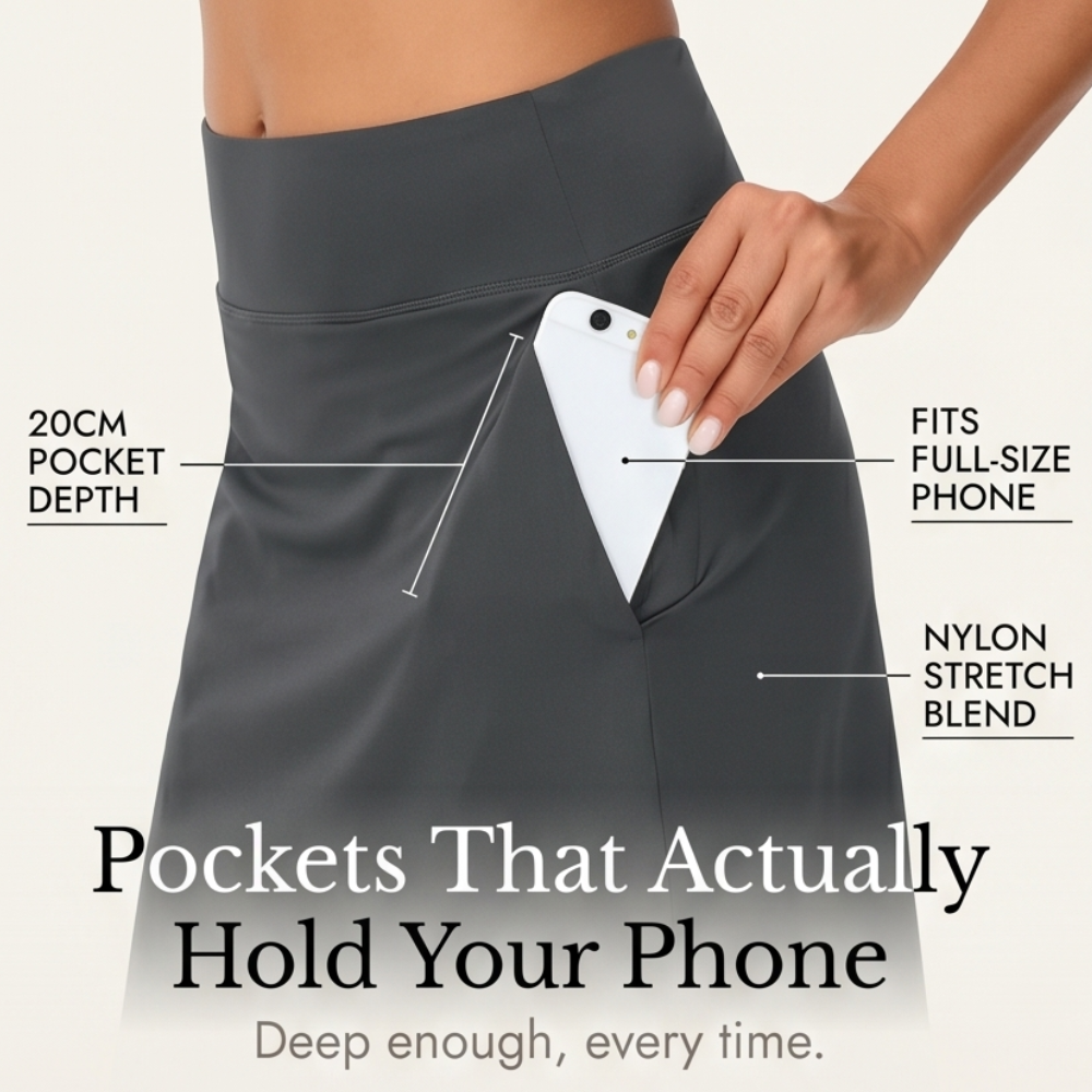 Moteepi™ – Knee-Length Skort with Built-In Shorts