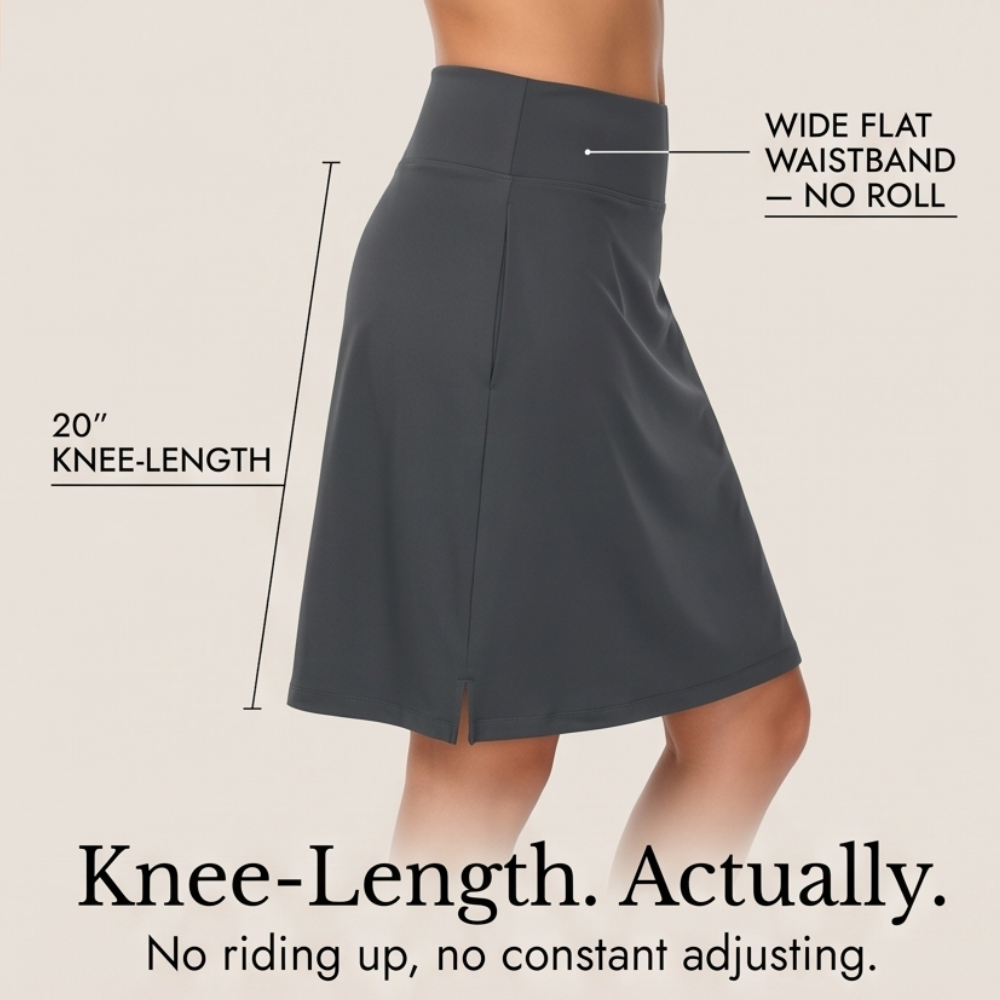 Moteepi™ – Knee-Length Skort with Built-In Shorts