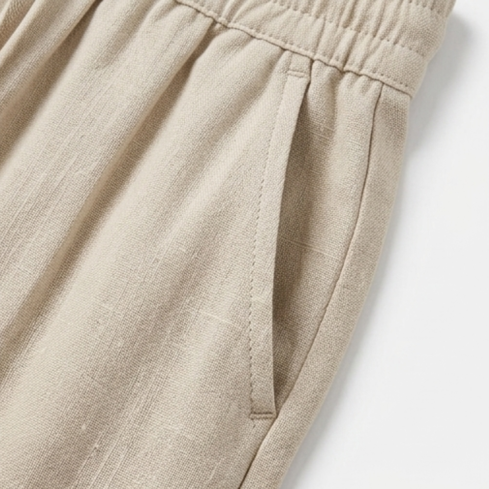 Linara™ – Wide Leg Linen Look Drawstring Trousers