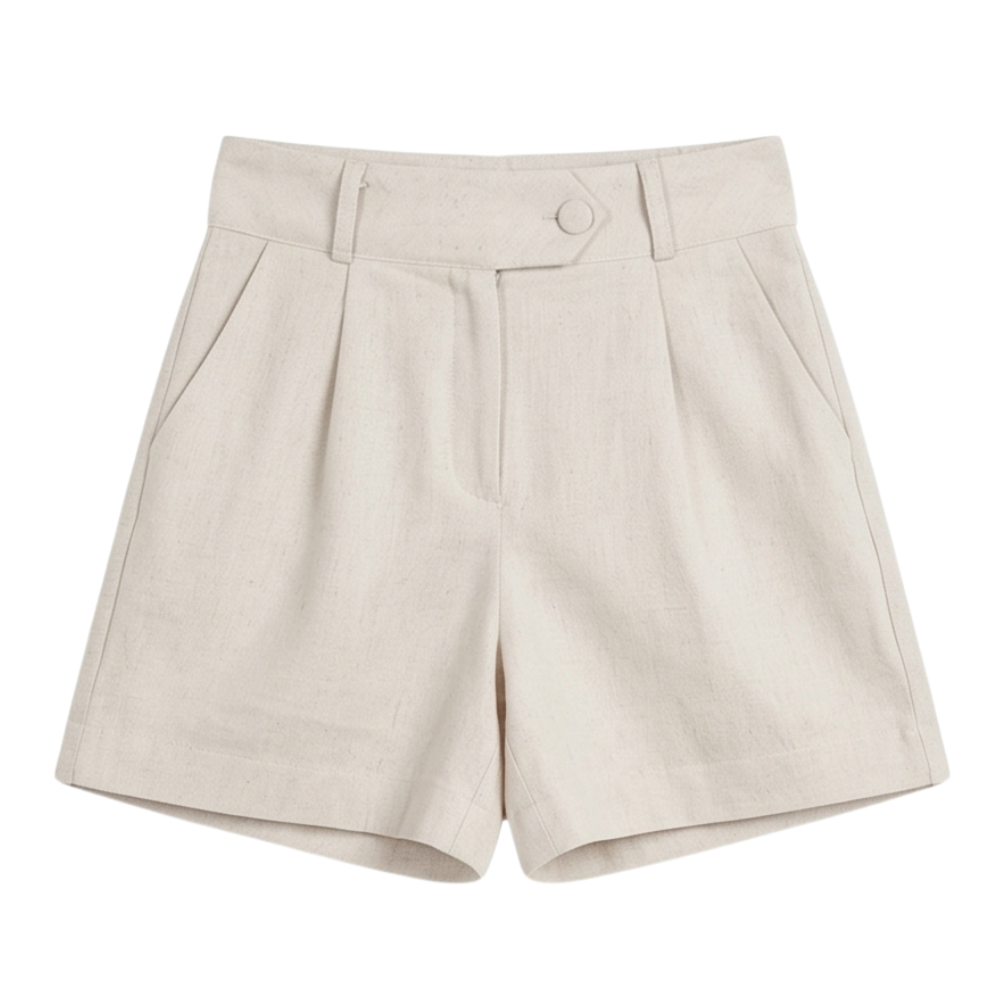 Lunavia™ - High-Waist Pleated Tailored Shorts