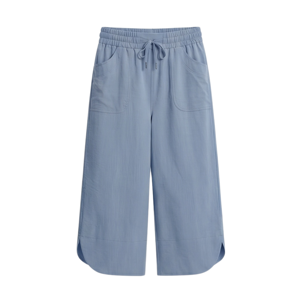 Lounella™ – Soft Cropped Wide-Leg Pants with Pockets