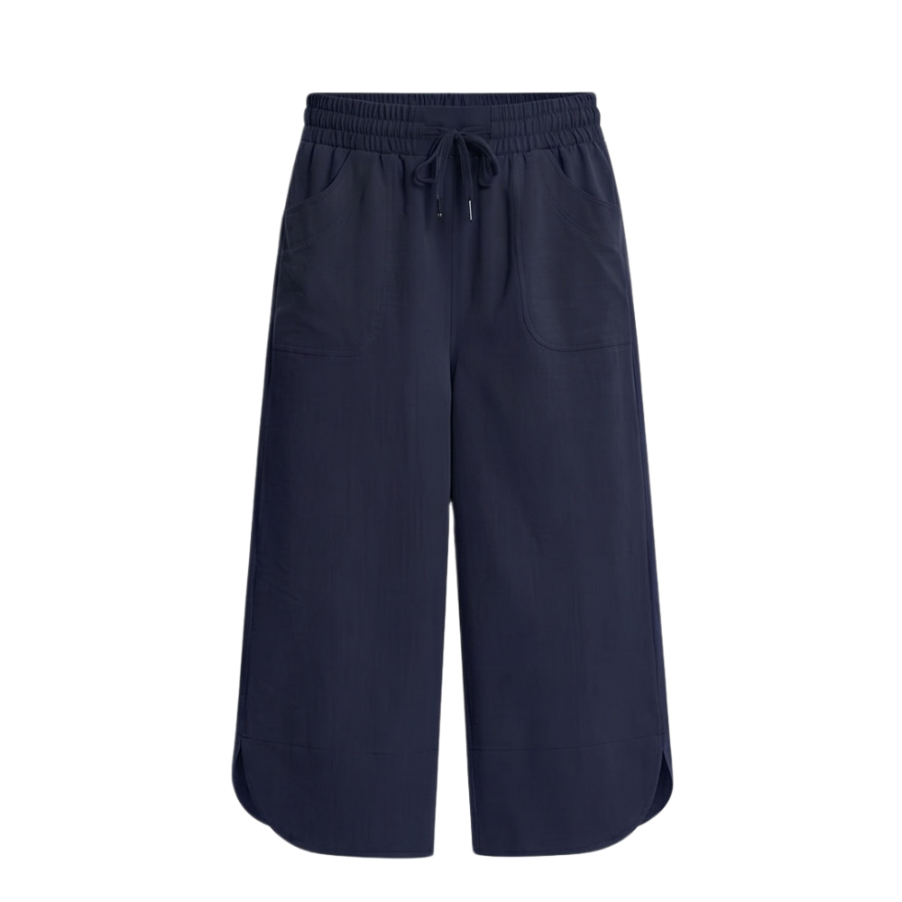Lounella™ – Soft Cropped Wide-Leg Pants with Pockets
