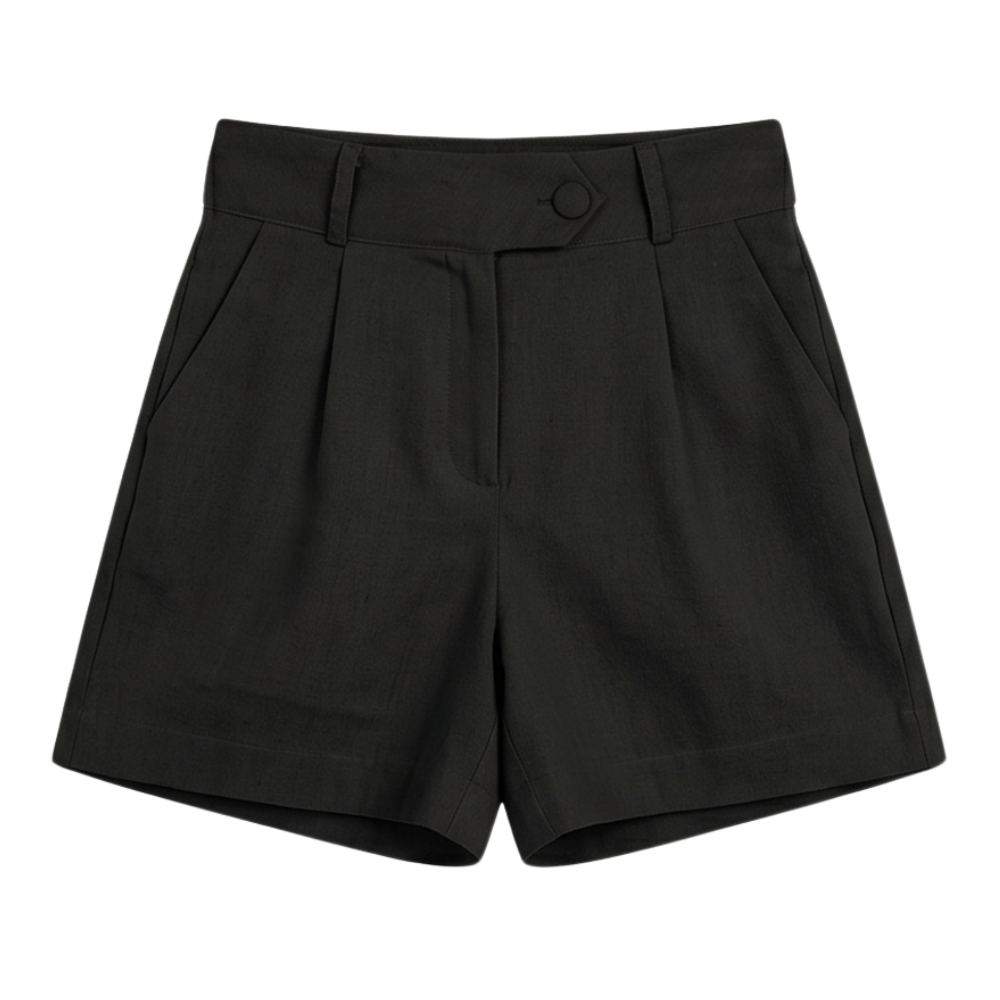 Lunavia™ - High-Waist Pleated Tailored Shorts