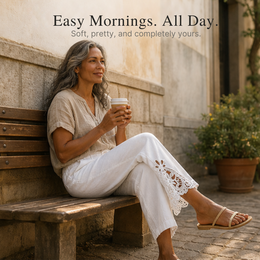 Liora™ – Lace Trim Drawstring Comfort Pants