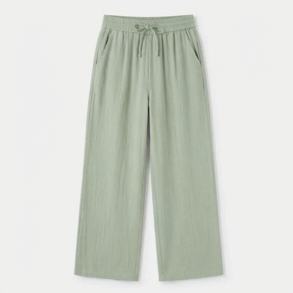 Linara™ – Wide Leg Linen Look Drawstring Trousers