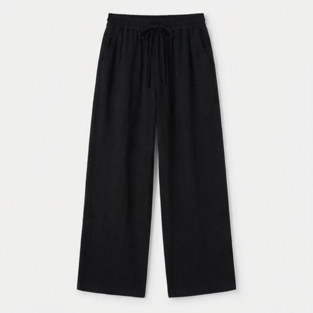 Linara™ – Wide Leg Linen Look Drawstring Trousers