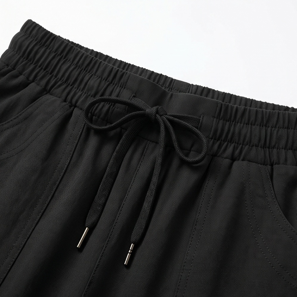 Lounella™ – Soft Cropped Wide-Leg Pants with Pockets