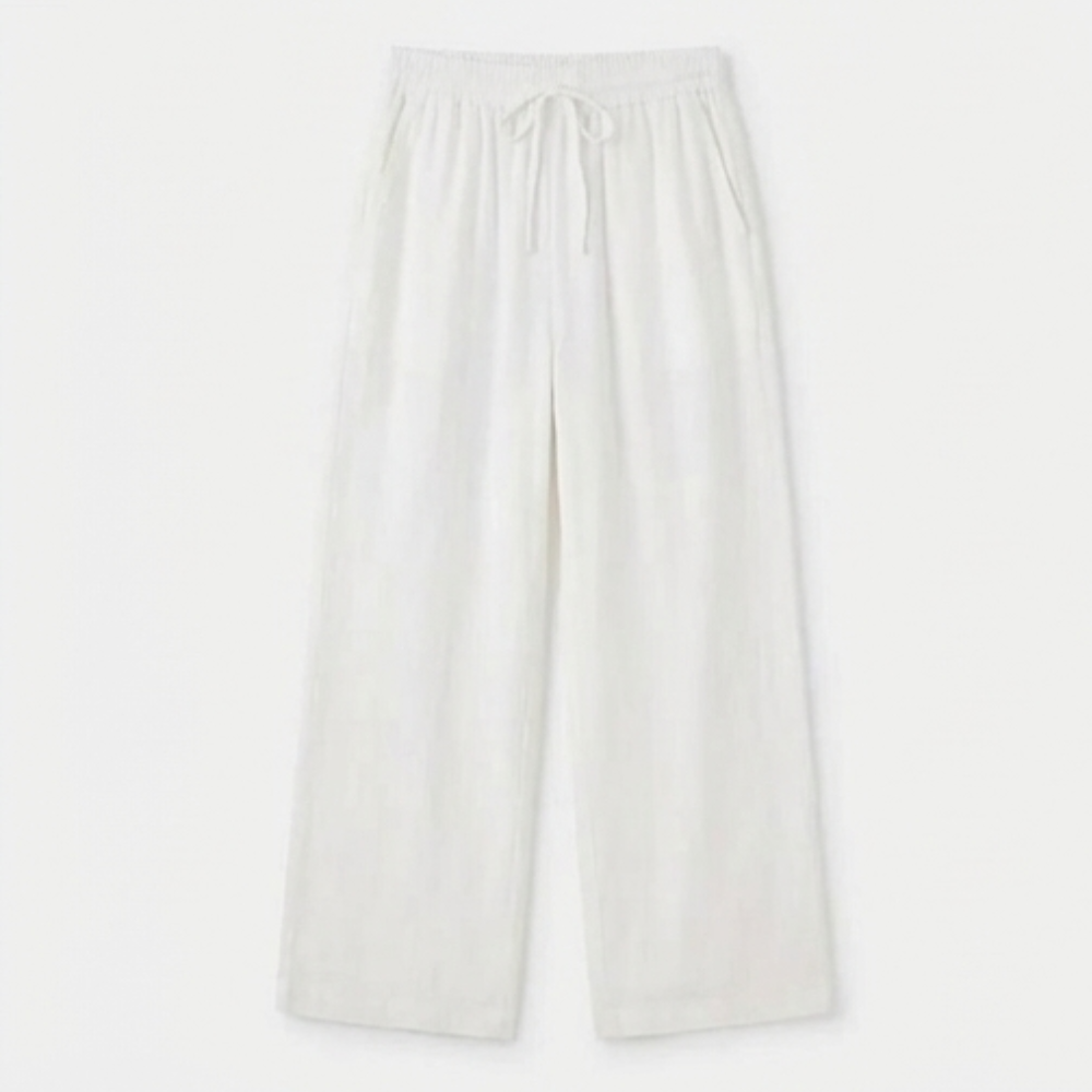 Linara™ – Wide Leg Linen Look Drawstring Trousers