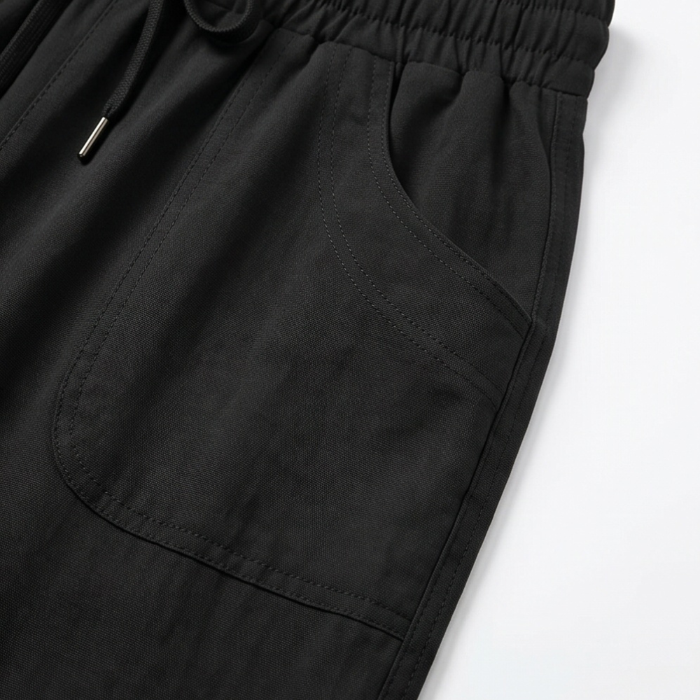 Lounella™ – Soft Cropped Wide-Leg Pants with Pockets