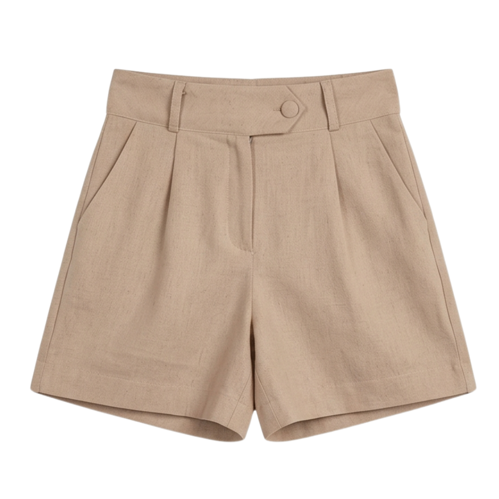 Lunavia™ - High-Waist Pleated Tailored Shorts
