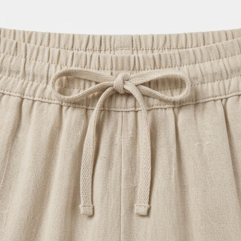 Linara™ – Wide Leg Linen Look Drawstring Trousers