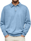 Men's Thin Lapel Button Sweater Casual Solid Color Bottoming Sweater