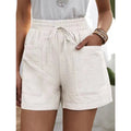 Cotton-linen wide-leg shorts