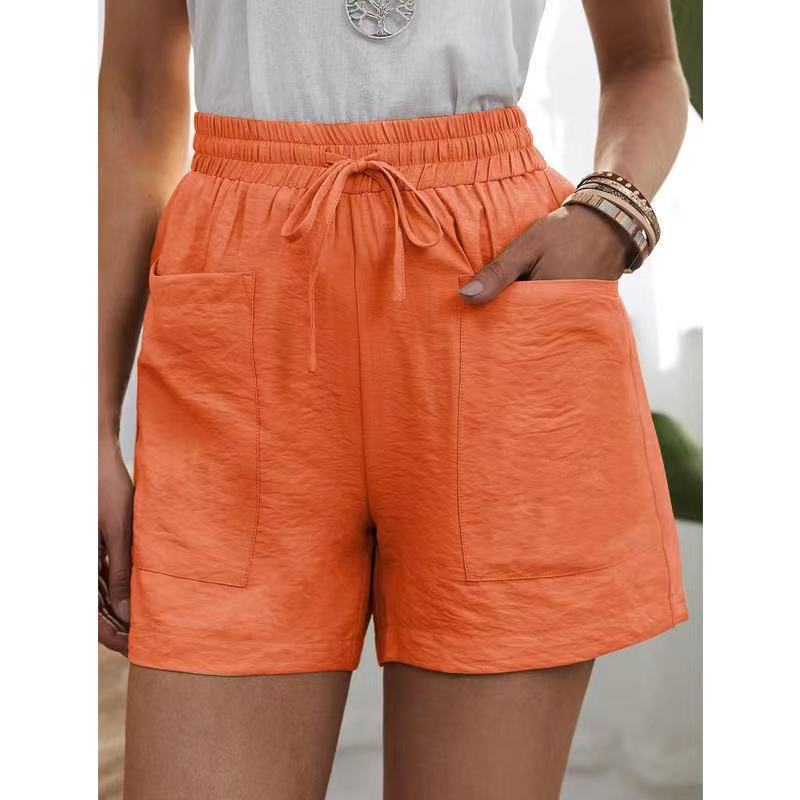 Cotton-linen wide-leg shorts