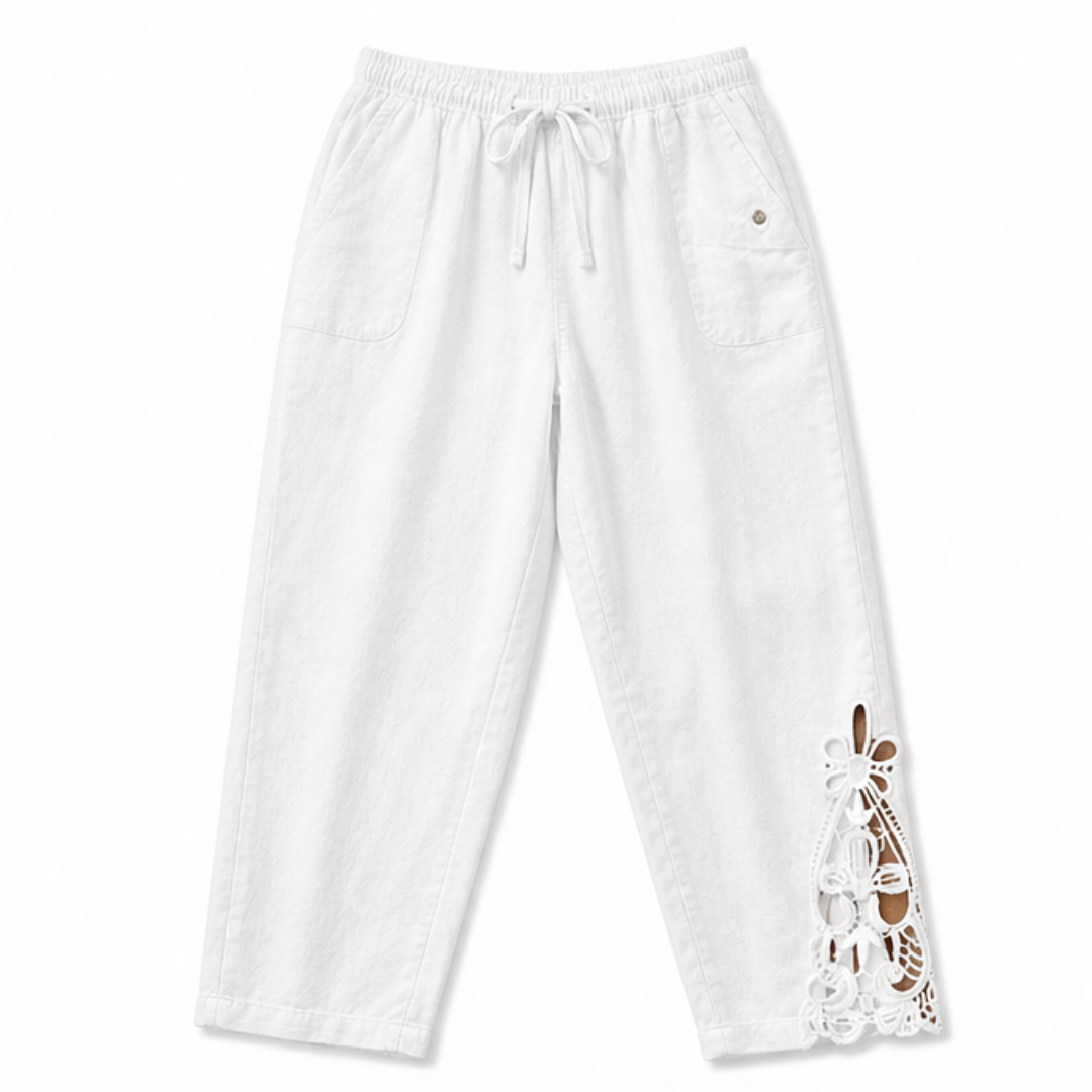 Liora™ – Lace Trim Drawstring Comfort Pants