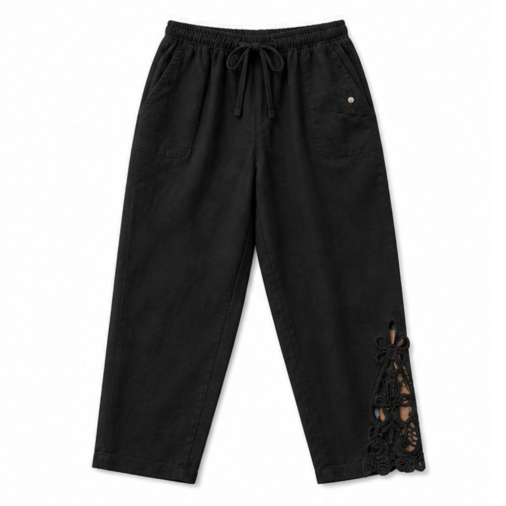Liora™ – Lace Trim Drawstring Comfort Pants