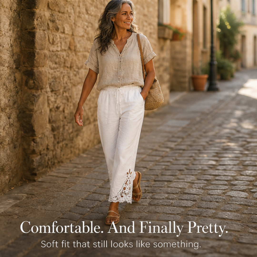 Liora™ – Lace Trim Drawstring Comfort Pants