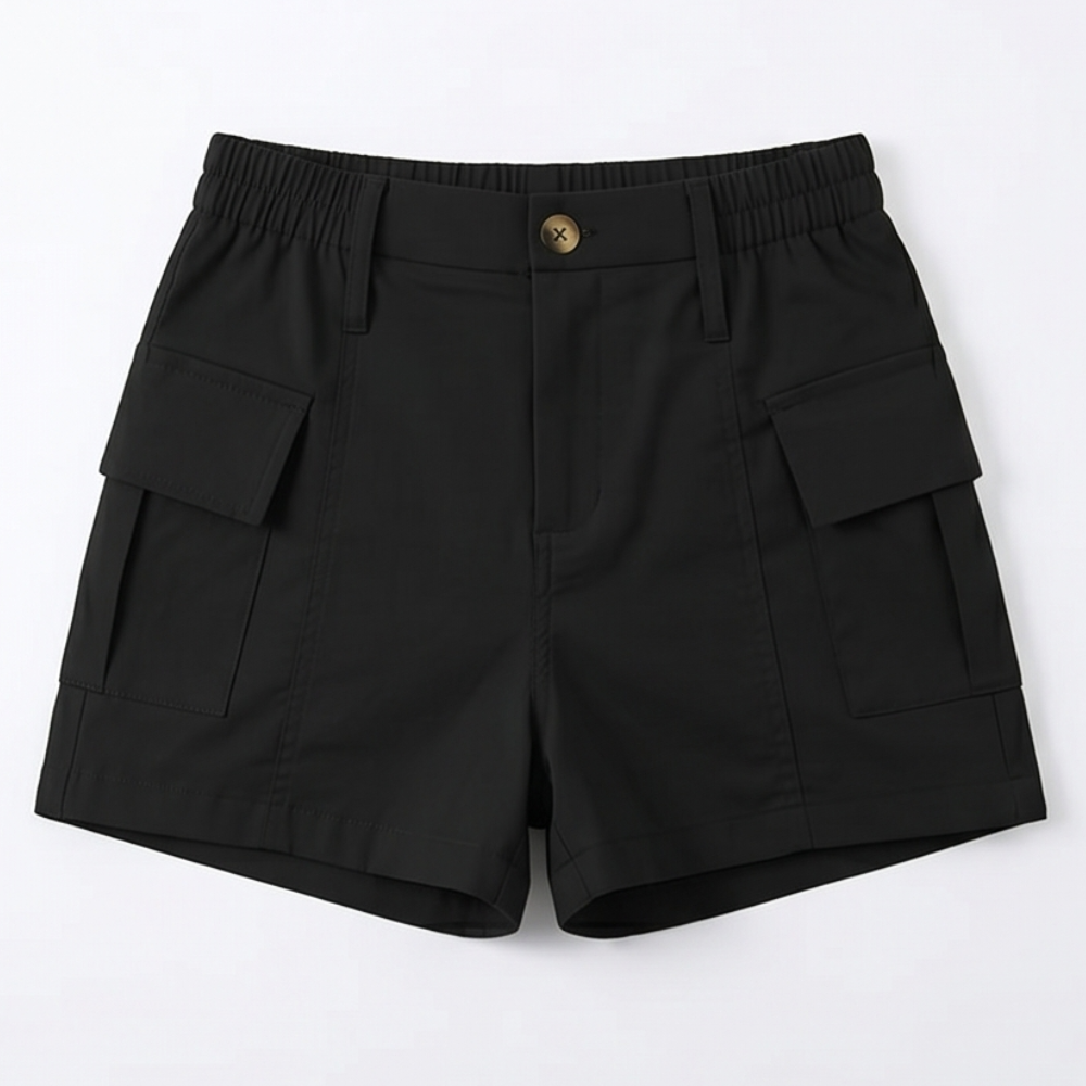 Curvella™ – High-Waisted Stretch Cargo Shorts