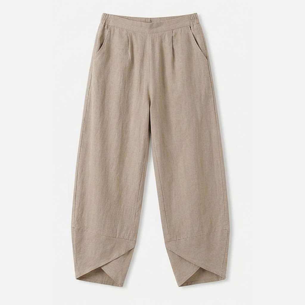 Brezia™ – Asymmetric Linen Blend Cropped Pants