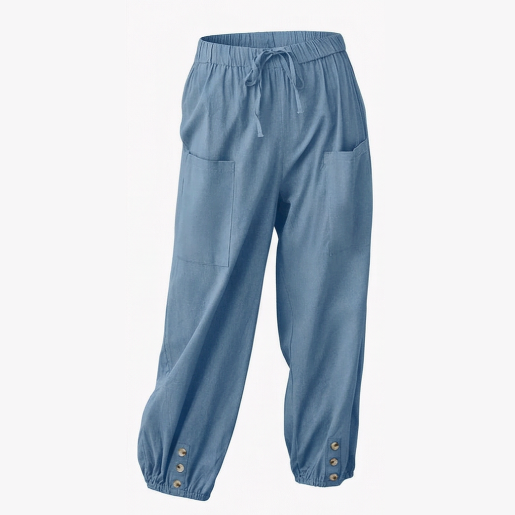 Brezia™ – Relaxed Fit Cotton Linen Capris