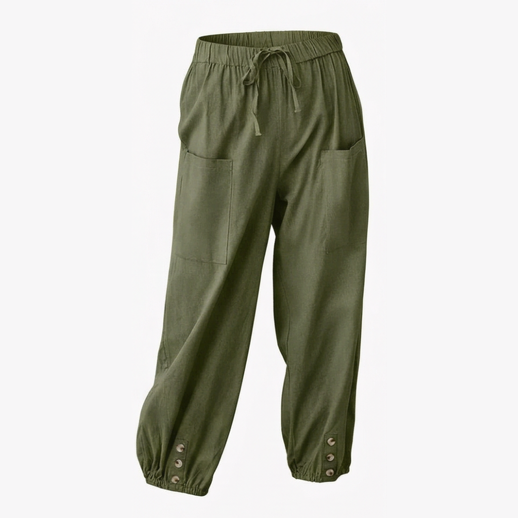 Brezia™ – Relaxed Fit Cotton Linen Capris