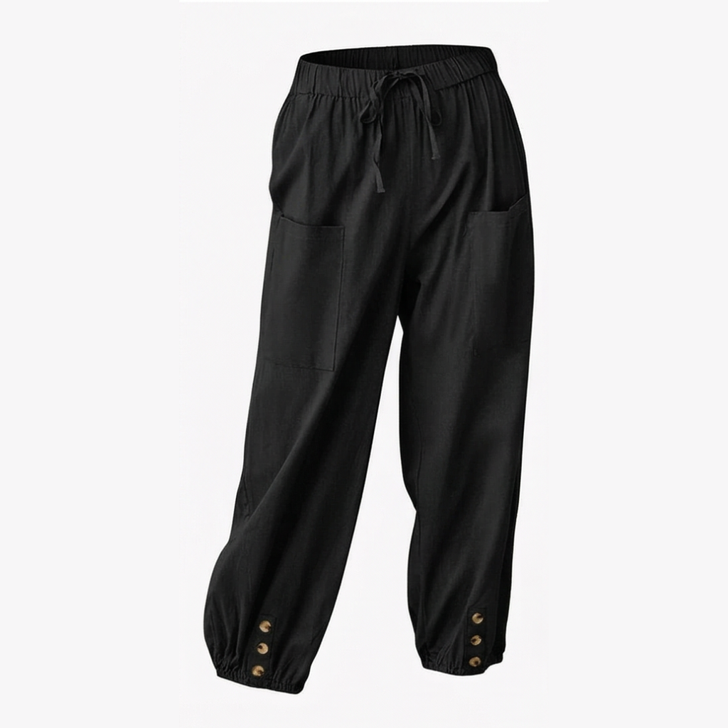 Brezia™ – Relaxed Fit Cotton Linen Capris
