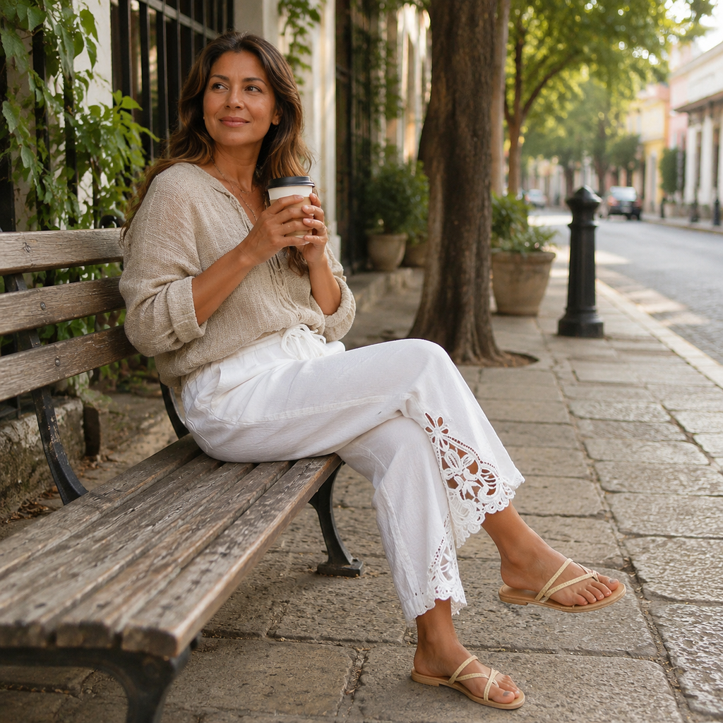 Liora™ – Lace Trim Drawstring Comfort Pants