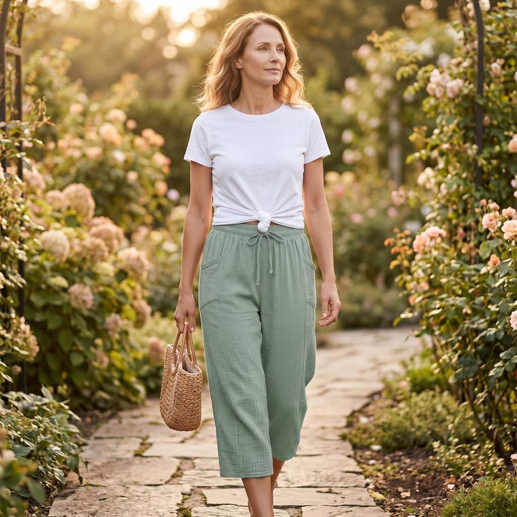Selora™ - Crinkle Capri Pants for Easy Summer Wea