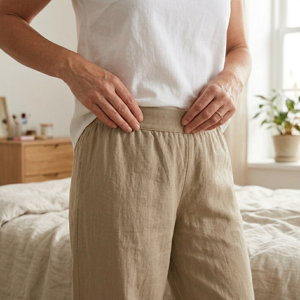 Brezia™ – Asymmetric Linen Blend Cropped Pants