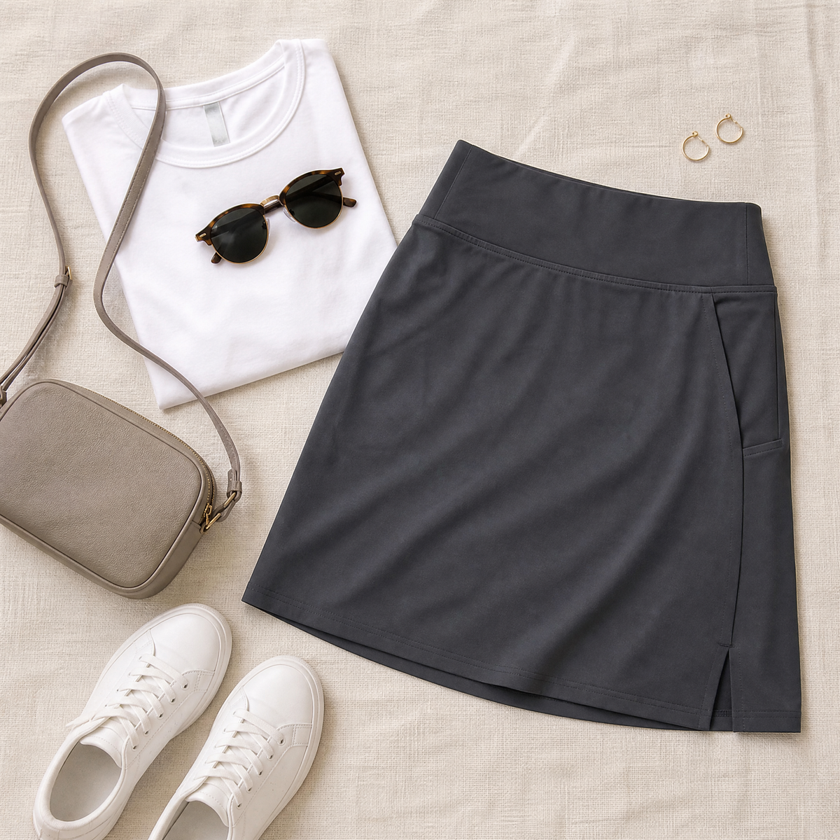 Moteepi™ – Knee-Length Skort with Built-In Shorts
