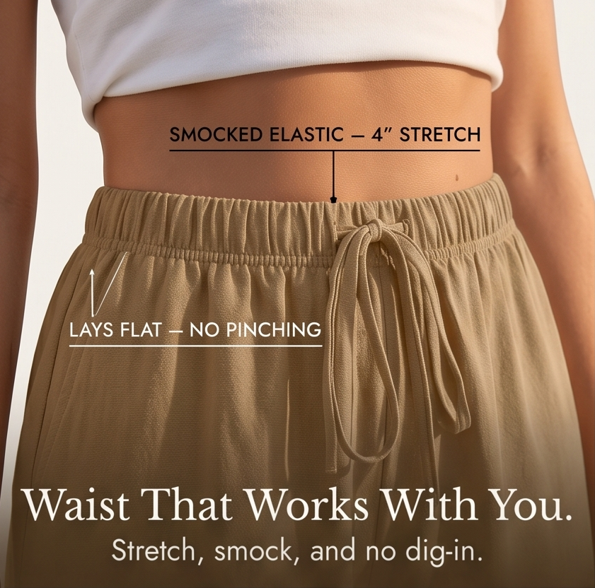 Lumera™ – Wide-Leg Drawstring Shorts with Smocked Waist