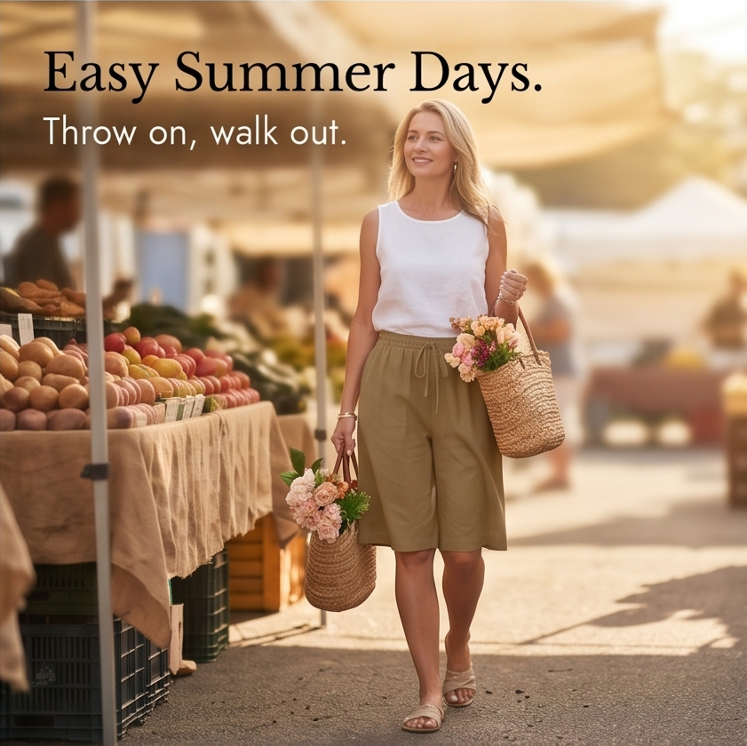 Lumera™ – Wide-Leg Drawstring Shorts with Smocked Waist