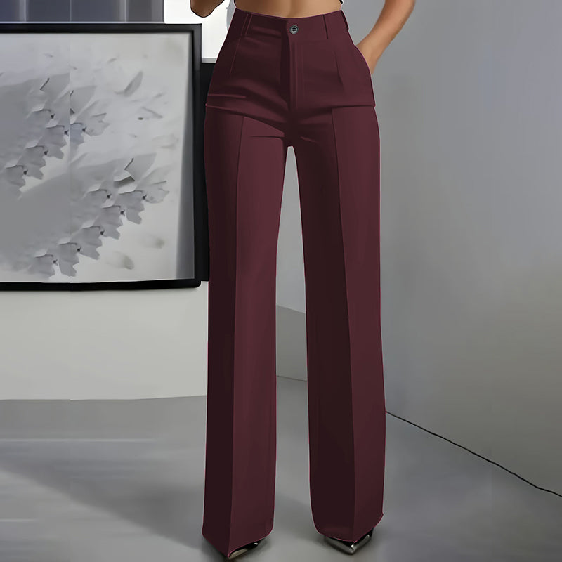 Elara™ - High Waisted Wide Leg Suit Trousers
